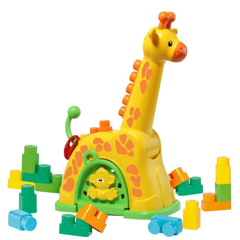 8016 BABY LAND GIRAFA DE ATIVIDADES AMARELA COM 15 PCS