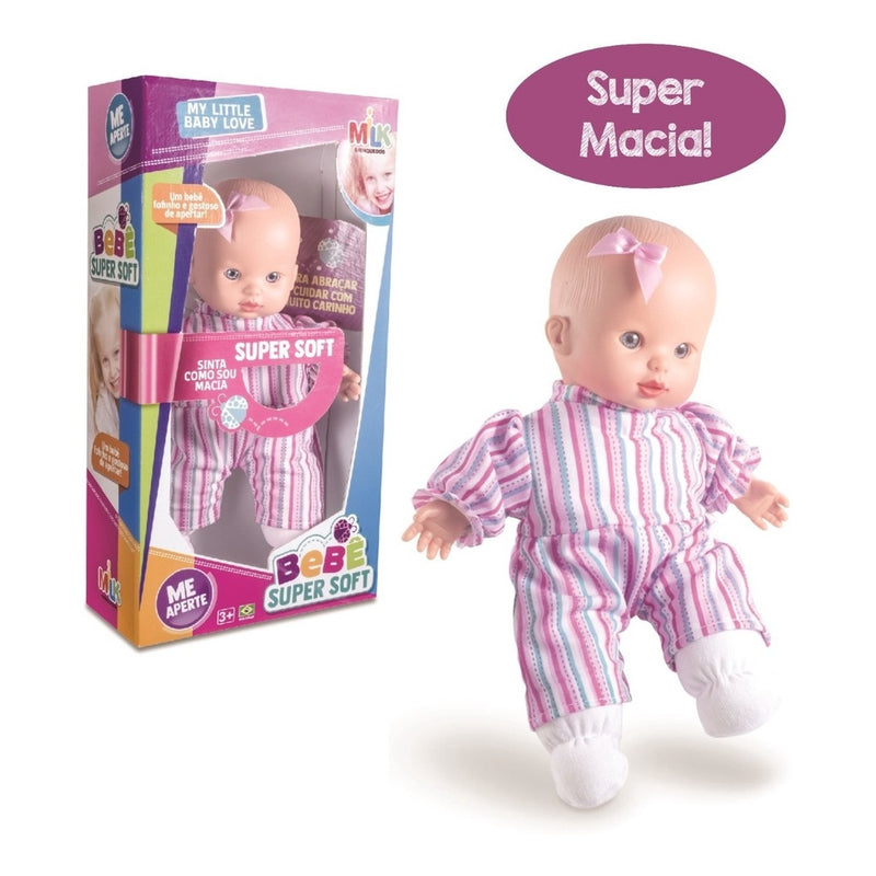 BONECA BEBE SUPER SOFT 30CM UNIDADE 377 - MILK