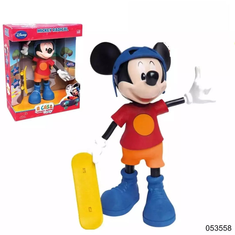 BONECO E PERSONAGEM MICKEY RADICAL C/SOM 31CM. - ELKA