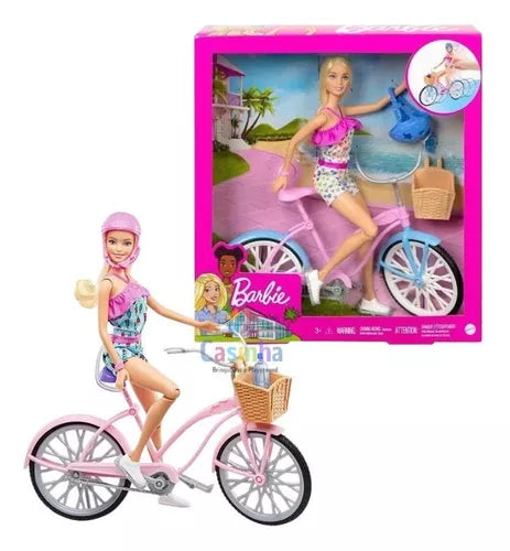 HBY28 BARBIE BICICLETA COM BONECA