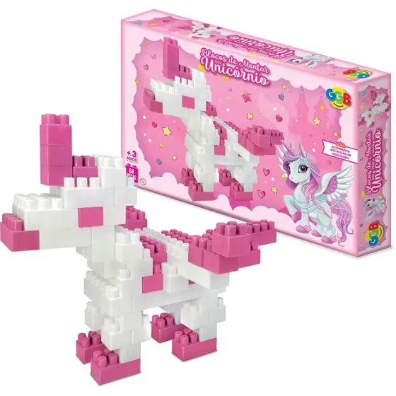 BRINQUEDO PARA MONTAR BLOCOS UNICORNIO - GGB PLAST