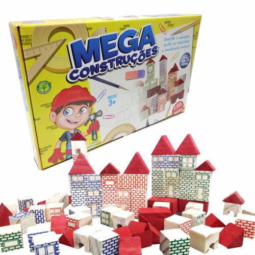 7359-1 MEGA CONSTRUCOES 150 PCS UNICA - MADEIRA