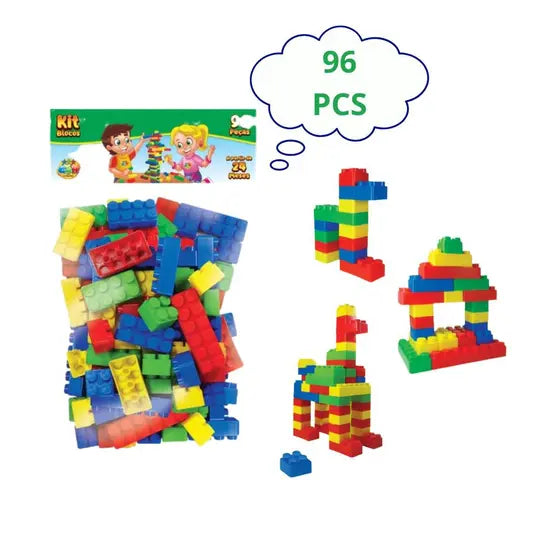 BRINQUEDO PARA MONTAR BLOQUINHOS 96 PC - GGB PLAST